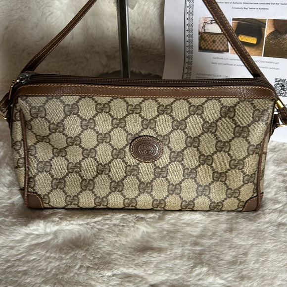 Gucci Vintage 1989 Brown Monogrammed crossbody bag - Picture 3 of 17